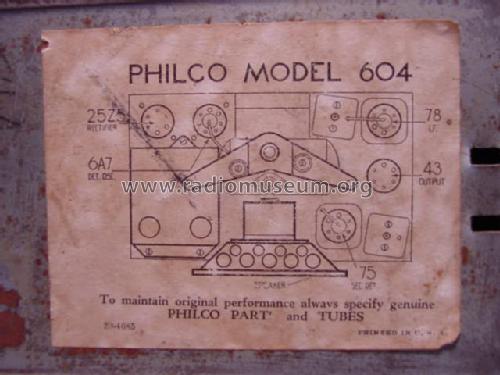 604C ; Philco, Philadelphia (ID = 104632) Radio