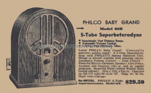 60B Ch= 60; Philco, Philadelphia (ID = 2144442) Radio