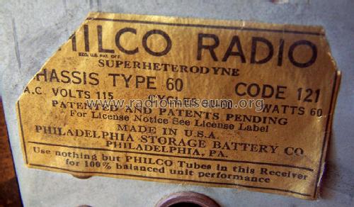 60B ; Philco, Philadelphia (ID = 1082699) Radio