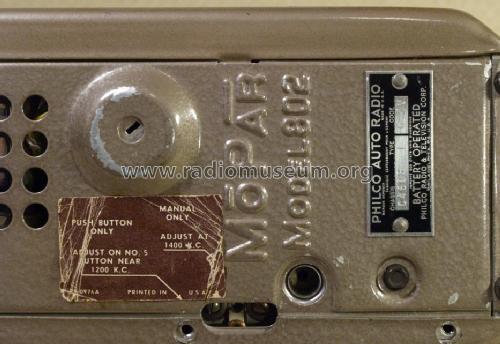 802 Mopar; Philco, Philadelphia (ID = 961468) Car Radio