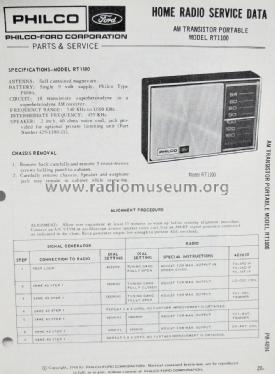 AM Transistor Portable RT1100; Philco, Philadelphia (ID = 1844800) Radio