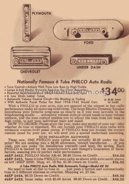 AR-40 ; Philco, Philadelphia (ID = 2290486) Autoradio