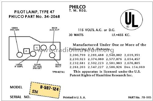 D-597 ; Philco, Philadelphia (ID = 2947816) Radio