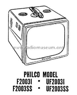 F2003I Ch= 8E11; Philco, Philadelphia (ID = 1179417) Television