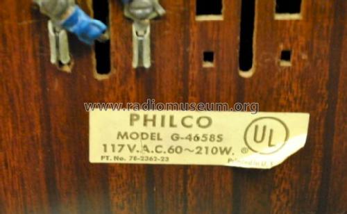 G4658S Ch= 9L60; Philco, Philadelphia (ID = 1170602) Television