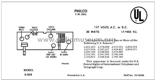 G-824 ; Philco, Philadelphia (ID = 2831308) Radio