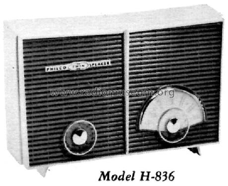 H-836 ; Philco, Philadelphia (ID = 1176292) Radio