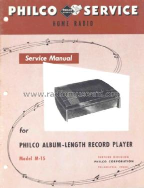 M-15 Record Player; Philco, Philadelphia (ID = 1381254) Enrég.-R