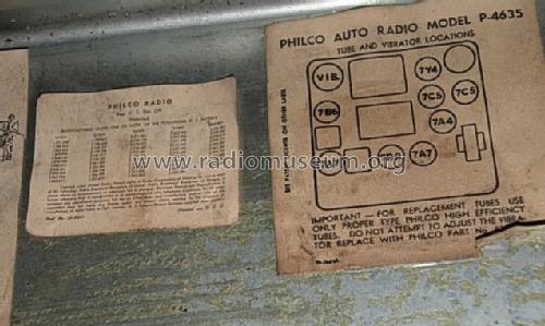 P-4635 ; Philco, Philadelphia (ID = 502365) Car Radio