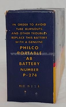 Portable 'AB' Battery P-274; Philco, Philadelphia (ID = 2308873) Aliment.