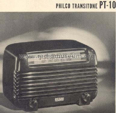 PT-10 Transitone; Philco, Philadelphia (ID = 195471) Radio