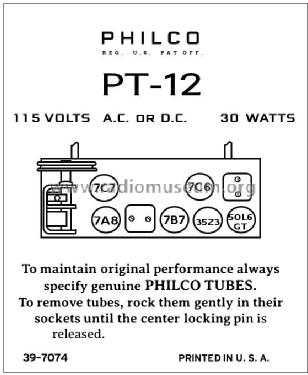 PT-12 Transitone; Philco, Philadelphia (ID = 2887080) Radio