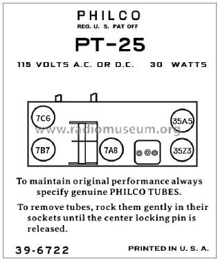 PT-25 Transitone; Philco, Philadelphia (ID = 2940853) Radio