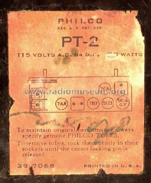 PT-2 Transitone; Philco, Philadelphia (ID = 247571) Radio