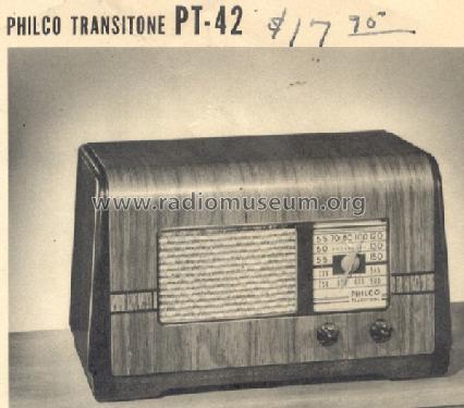 PT-42 Transitone; Philco, Philadelphia (ID = 195462) Radio