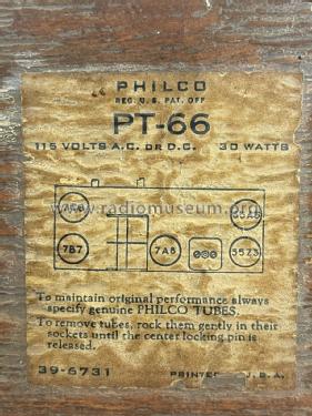 PT-66 Transitone; Philco, Philadelphia (ID = 2800752) Radio