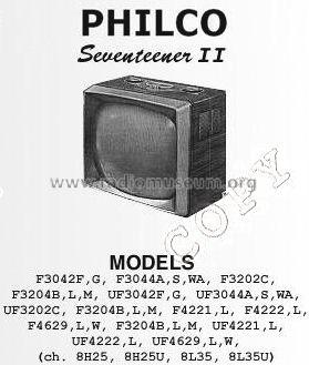 UF3042F Seventeener II Ch= 8H25U; Philco, Philadelphia (ID = 479131) Télévision