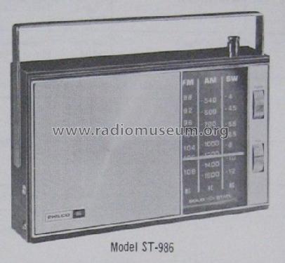 Solid State AM FM SW ST-986BK; Philco, Philadelphia (ID = 1714058) Radio