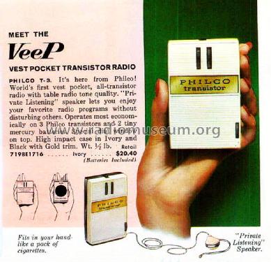 Transistor 'The VeeP' T-3 Code 124; Philco, Philadelphia (ID = 1605711) Radio