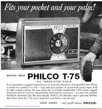 T-75 Code 124; Philco, Philadelphia (ID = 2651552) Radio