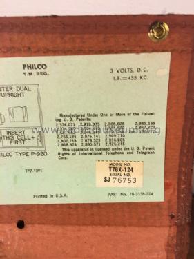 Transistor Seven T76X Code 124; Philco, Philadelphia (ID = 2298437) Radio