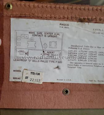 Transistor Seven T76X Code 124; Philco, Philadelphia (ID = 2892989) Radio