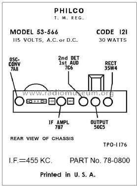 Transitone 53-566 ; Philco, Philadelphia (ID = 2999641) Radio