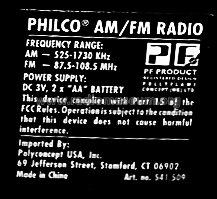 Philco Transitone AM/FM Radio 541.509; Polyconcept (ID = 1417498) Radio