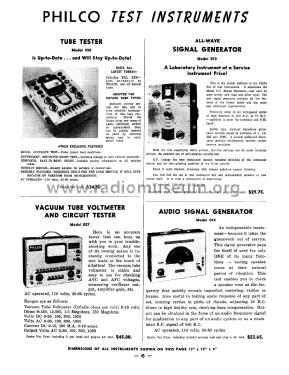 Tube Tester 050; Philco, Philadelphia (ID = 2917884) Equipment