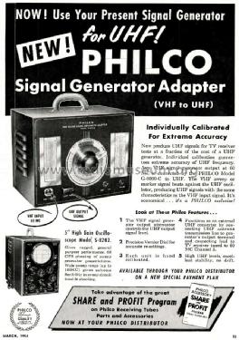 VHF to UHF Signal Generator Adapter G-8000-C; Philco, Philadelphia (ID = 1739268) Equipment