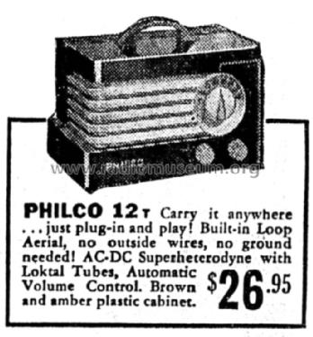 12T ; Philco Products Ltd. (ID = 1429443) Radio