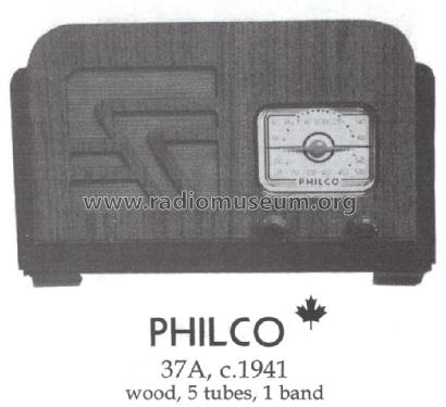 37A ; Philco Products Ltd. (ID = 1461379) Radio