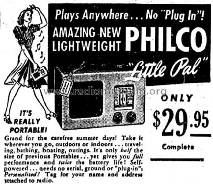 401T 'Little Pal' ; Philco Products Ltd. (ID = 1429498) Radio