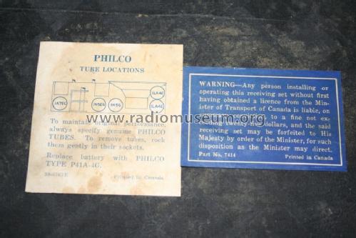 406T Ch= 406; Philco Products Ltd. (ID = 1122694) Radio