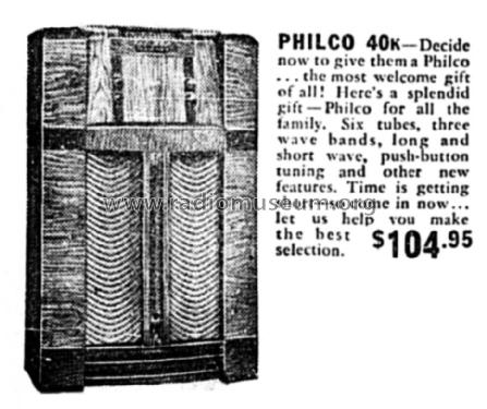 40K ; Philco Products Ltd. (ID = 1430658) Radio