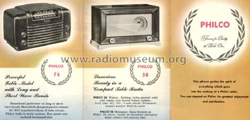 58 ; Philco Products Ltd. (ID = 1514667) Radio