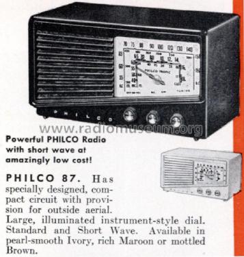 87 ; Philco Products Ltd. (ID = 1503469) Radio