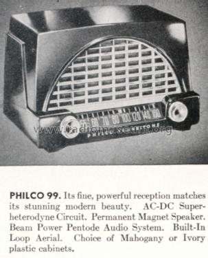 99 ; Philco Products Ltd. (ID = 1503488) Radio