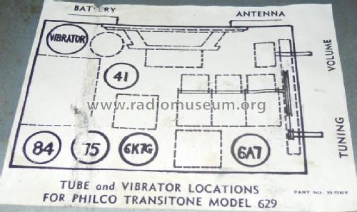 Transitone 629 629; Philco Products Ltd. (ID = 2525560) Car Radio