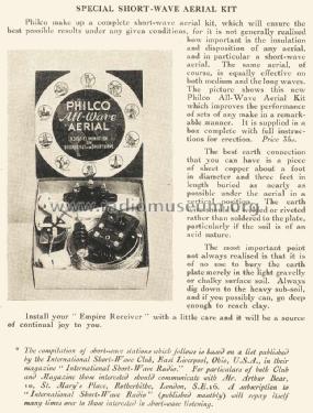 Empire Receiver - 1936 Philco 7-Valve All Wave Superhet; Philco Radio & (ID = 1454885) Radio