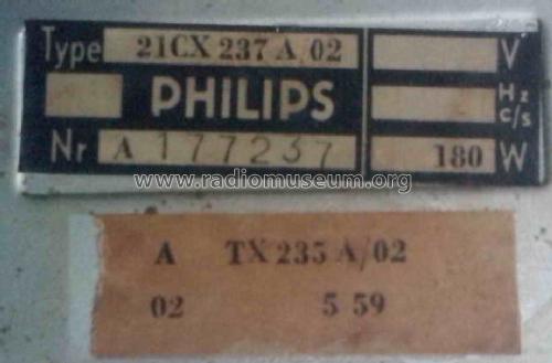 21CX237A /02; Philips; Eindhoven (ID = 1803379) Televisión