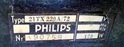 21TX220A /72; Philips; Eindhoven (ID = 3059567) Television