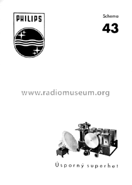 Úsporný superhet - Low-cost Superhet Schema 43; Philips akc. spol., (ID = 2973070) Kit