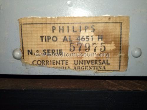 AL4651H; Philips Argentina, (ID = 1655475) Radio