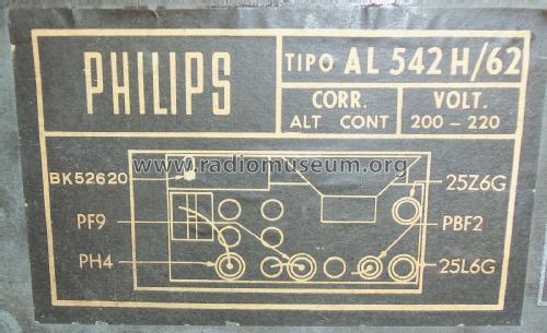 AL 542H /62; Philips Argentina, (ID = 2638551) Radio