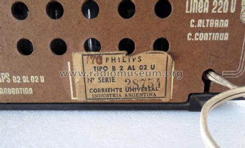 B2AL02-U/70; Philips Argentina, (ID = 2354685) Radio