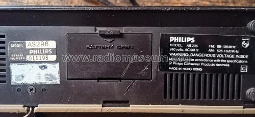 FM/AM Electronic Clock Radio AS296; Philips Australia (ID = 2816115) Radio