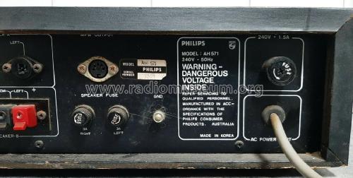 Hi-Fi Stereo Amplifier AH571; Philips Australia (ID = 2694250) Ampl/Mixer