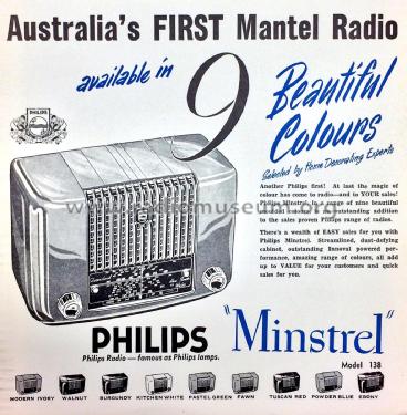 Minstrel Four 138; Philips Australia (ID = 2806813) Radio