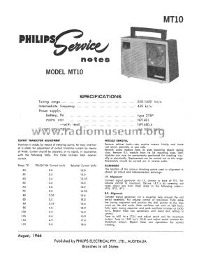 Parisienne MT10; Philips Australia (ID = 2749184) Radio